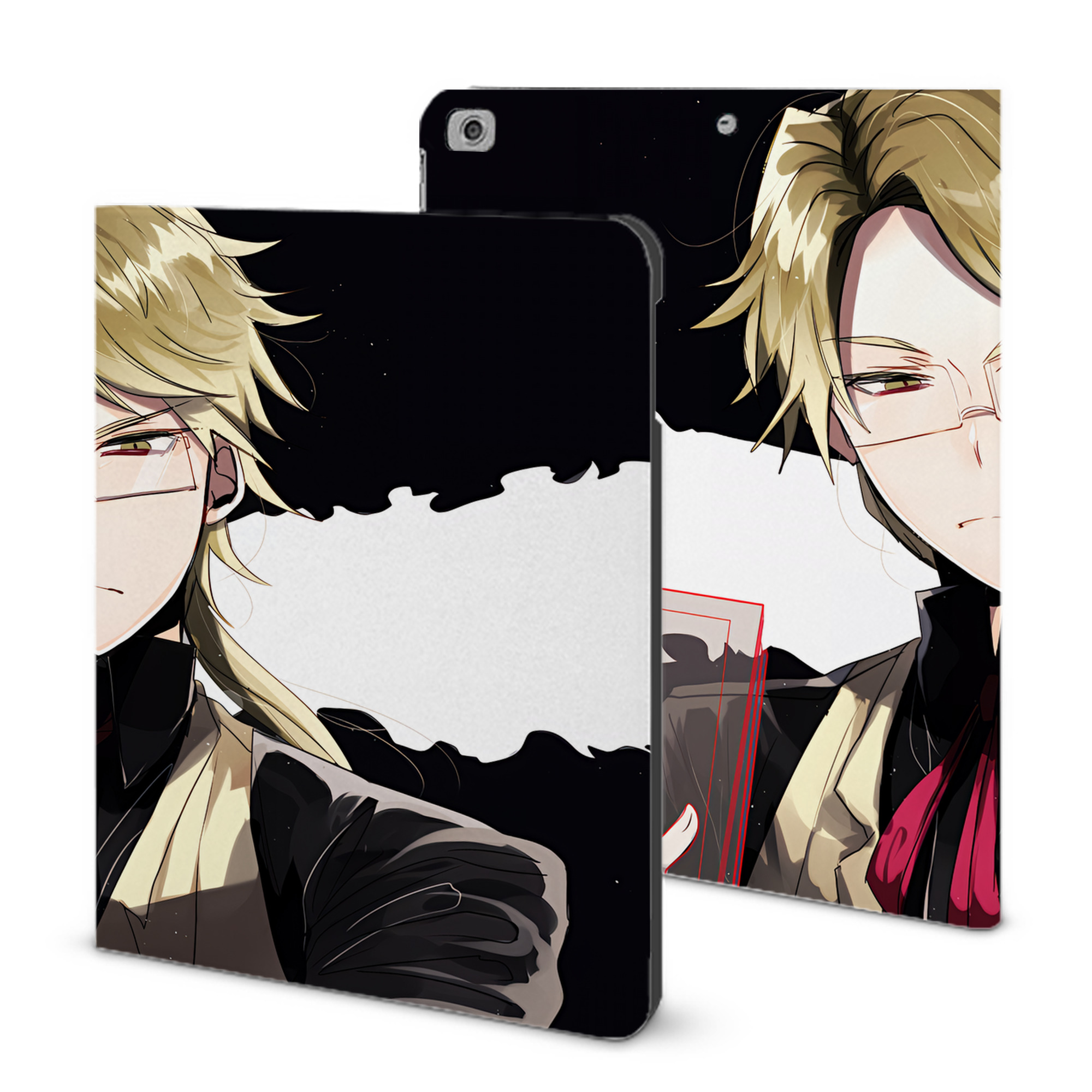 （画像用） 文豪ストレイドッグス Bungo Stray Dogs IPad ケース ブック型 PUレザー TPU 耐衝撃 軽量 薄型 ペン収納なし 全面保護 IPad 各モデル対応